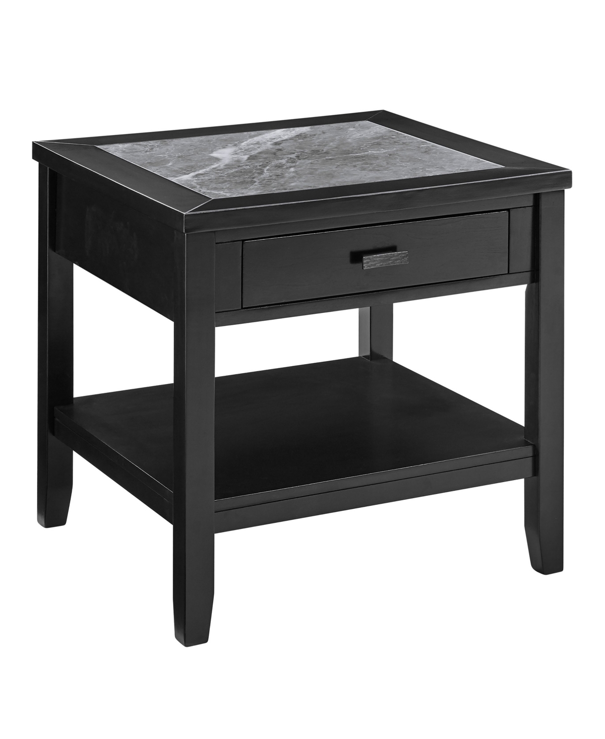 Macy's Garvine 25" Wood End Table In Black