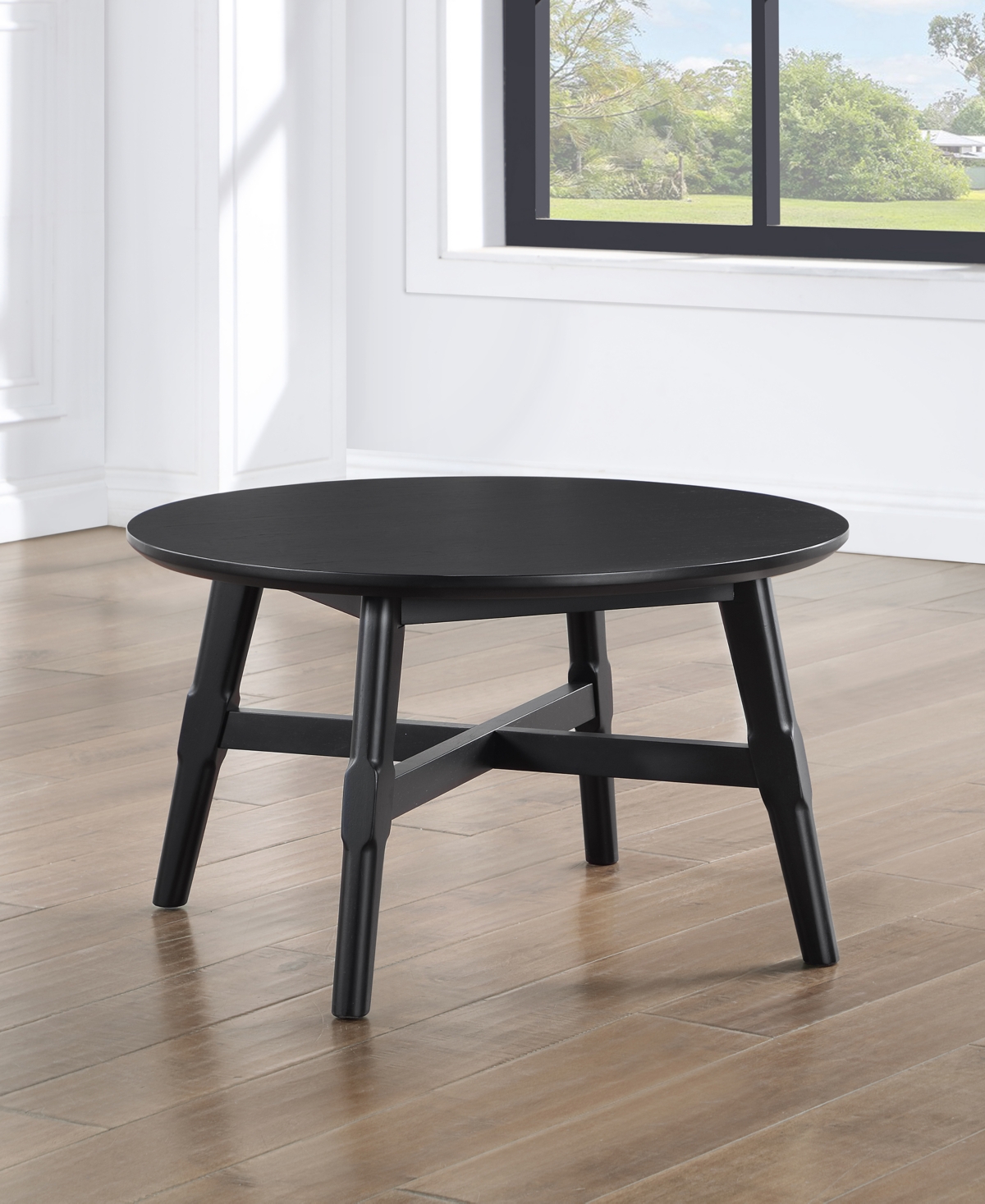 Macy's Oslo 32" Wood Cocktail Table In Black