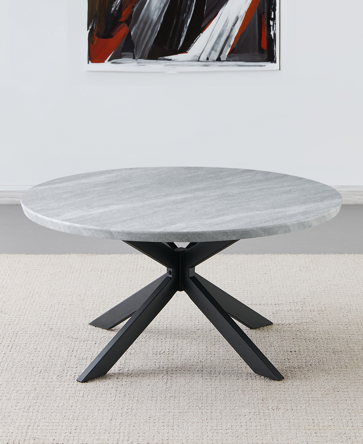 Macy's Keyla 36" Metal Cocktail Table In Black