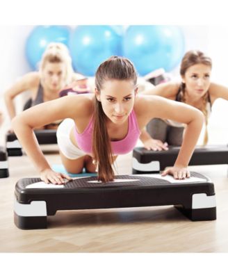 Adjustable Workout Aerobic Step Platform Trainer w/Raisers