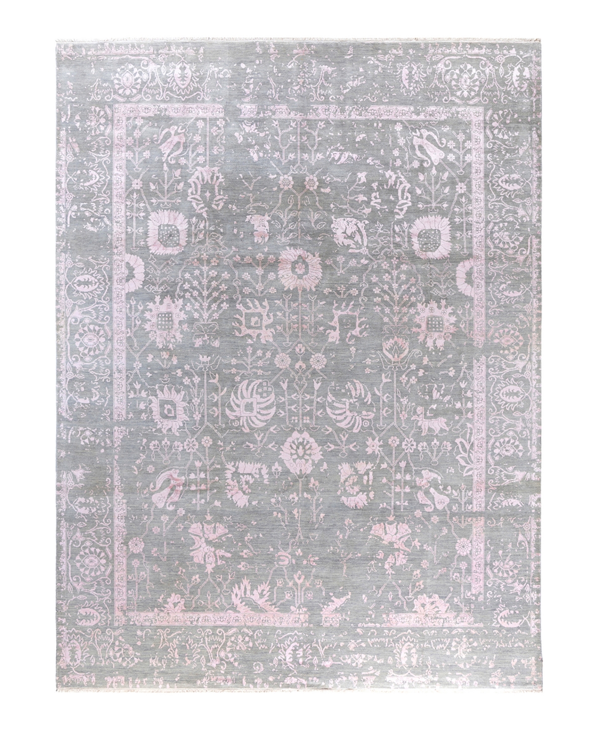 Adorn Hand Woven Rugs Indian Ooak M7274 9'1''x12'1'' Area Rug - Gray