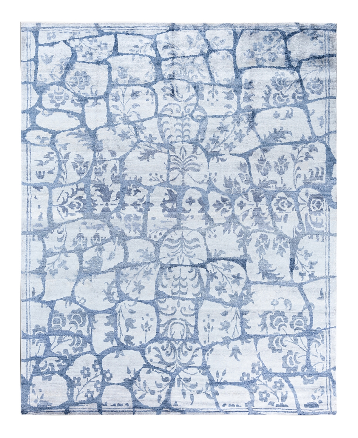 Adorn Hand Woven Rugs Indian Ooak M6784 8'2''x10'2'' Area Rug - Blue