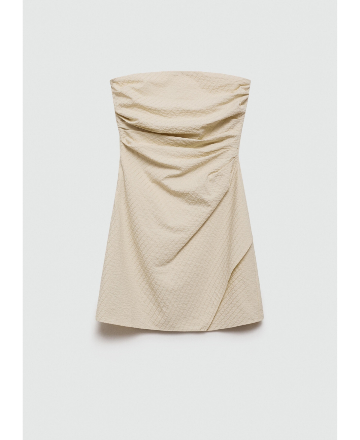 MANGO WOMEN'S DRAPED STRIPED DRESS