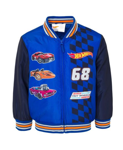 Куртка Hot Wheels Zip Up Varsity Bomber Jacket to (3T - 10-12) для мальчиков, цвет: Синий / Тёмно-синий