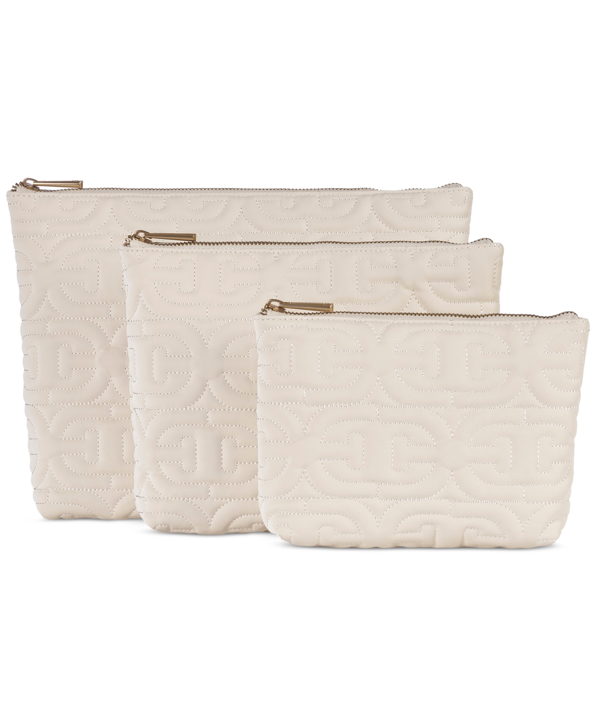 Shop Sam Edelman Ethyl 3-piece Travel Pouch Set In Ivory
