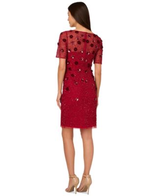 Women's Floral-Embellished Boat-Neck Dress