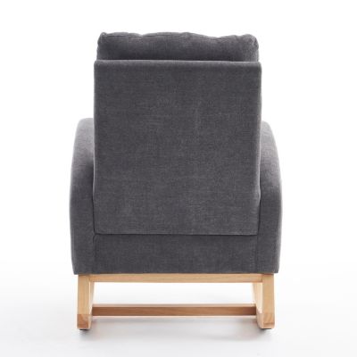 Plush Rocking Lounge Chair with Side Pocket for Relaxation and Support