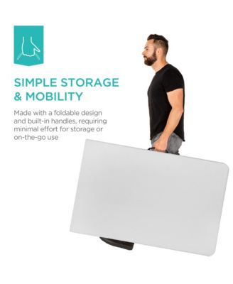 8ft Plastic Folding Table, Indoor Outdoor Heavy Duty Portable w/ Handle, Lock for Picnic