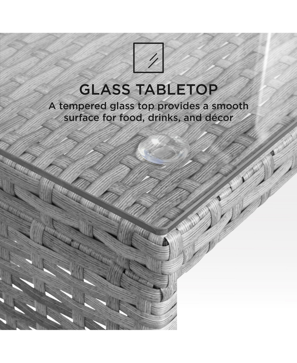 Best Choice Products 4-Piece Outdoor Wicker Patio Conversation Furniture Set w/ Table, Cushions -gray