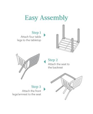 3-Piece Stackable Patio Bistro Set, Outdoor Chat Furniture w/ 2 Chairs, Table