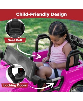 12V Kids Ride On Truck Car w/ Remote Control, Spring Suspension, Bluetooth, LED Lights