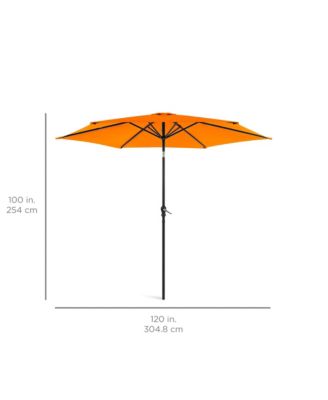 10ft Outdoor Steel Market Patio Umbrella w/ Crank, Tilt Push Button, 6 Ribs