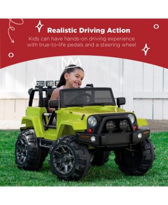 12V Kids Ride On Truck Car w/ Remote Control, Spring Suspension, Bluetooth, LED Lights