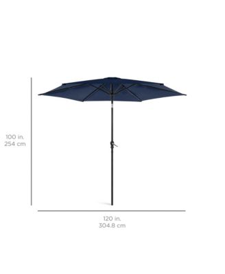 10ft Outdoor Steel Market Patio Umbrella w/ Crank, Tilt Push Button, 6 Ribs