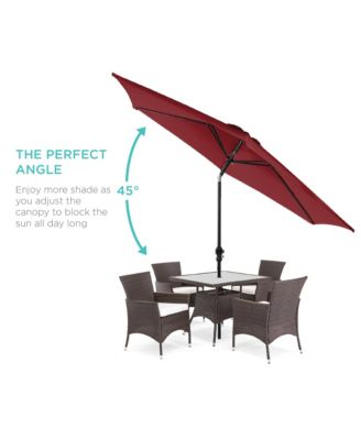 10ft Outdoor Steel Market Patio Umbrella w/ Crank, Tilt Push Button, 6 Ribs