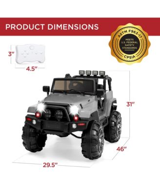 12V Kids Ride On Truck Car w/ Remote Control, Spring Suspension, Bluetooth, LED Lights