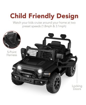 6V Kids Ride-On Truck Car w/ Parent Remote Control, 4-Wheel Suspension, LED Lights