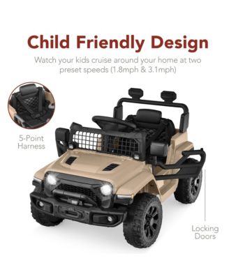 6V Kids Ride-On Truck Car w/ Parent Remote Control, 4-Wheel Suspension, LED Lights
