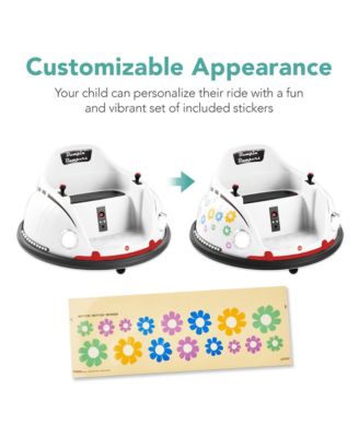 6V Kids Ride On Bumper Car Toy w/ Remote Control, Harness, Lights, 360 Degree Spin