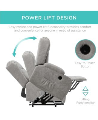  Standard Size  Faux Leather  Power Lift, Massage, Heat, USB Port, Cupholders  Recliner Chair