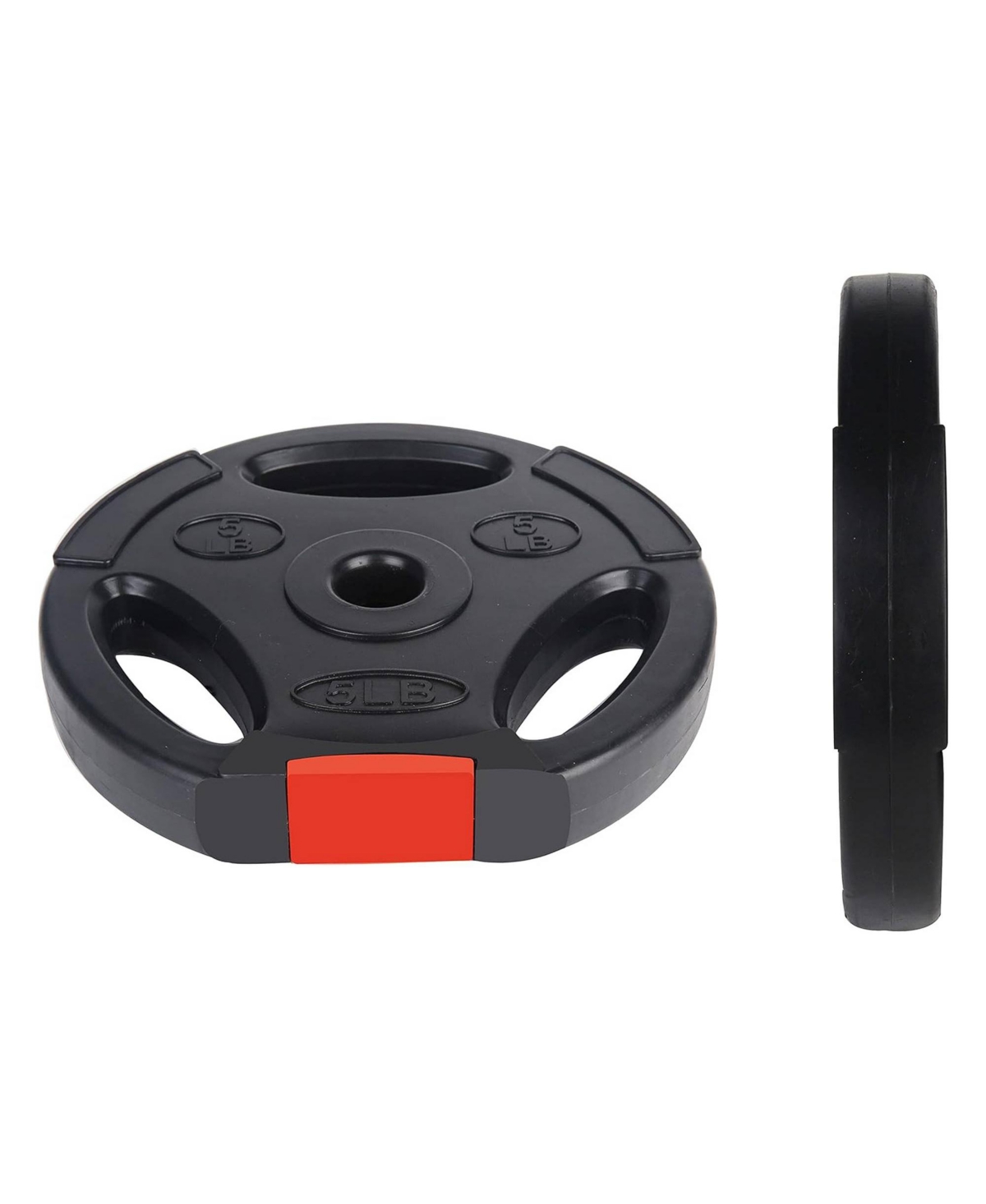 Signature Fitness Standard 5 Pound Coded Olympic Weight Plate,(Set of 2) - Black