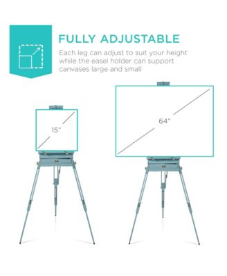 French Easel, 32pc Beginners Kit Portable Wooden Adjustable Tripod  w/ Paint Supplies