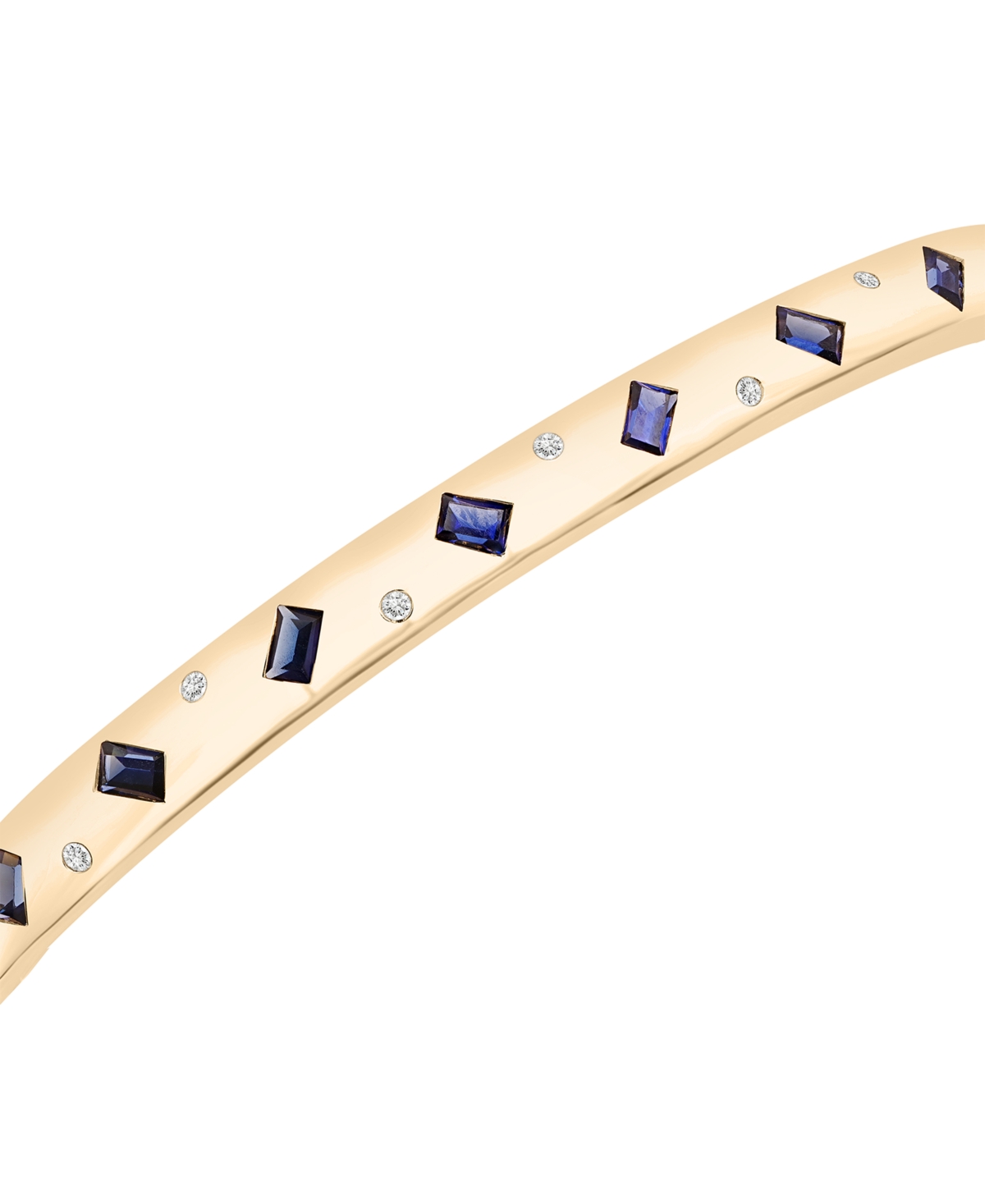 MACY'S LAB CREATED BLUE SAPPHIRE (1-1/3 CT. T.W.) & LAB CREATED WHITE SAPPHIRE (1/10 CT. T.W.) CUFF BANGLE  