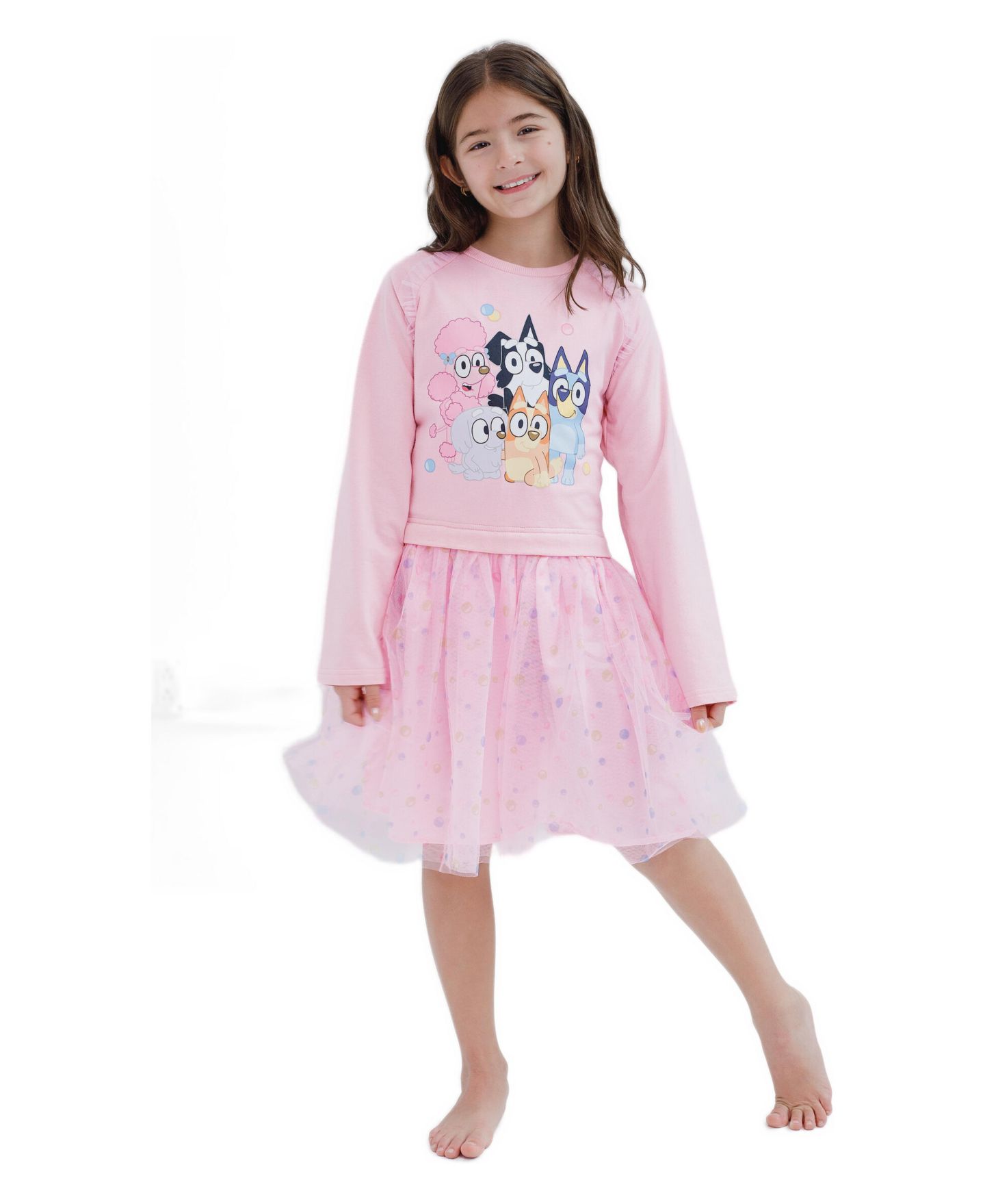 Платье Bluey French Terry Dress для девочек-малышей, цвет: Розовый — фото 2