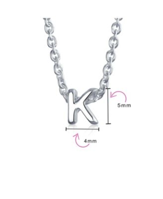 Tiny Block Letters Alphabet Pendant 925 Sterling Initial Necklace