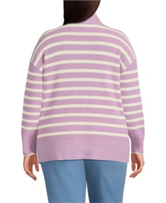 Women's Plus Size Drifter Cotton Quarter Zip Pullover Sweater