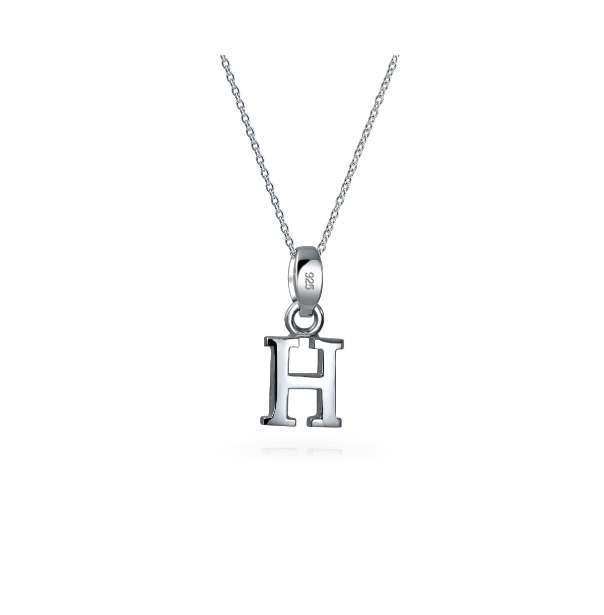 Bling Jewelry Abc Capital Block Letter Alphabet A-z Initial Pendant Necklace For For Women .925 Sterling Silver