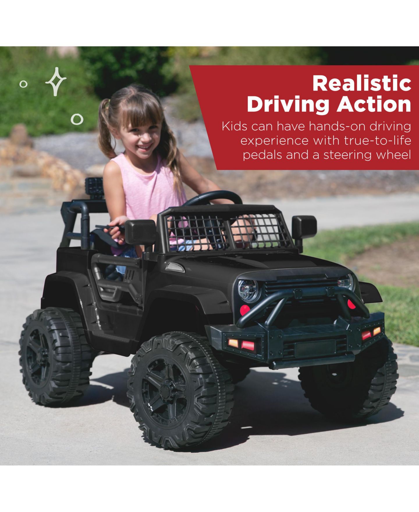 Детская игрушка Best Choice Products 12V Ride-On Truck with Parent Remote Control, Spring Suspension, Ages 3+, цвет: Чёрный — фото 4