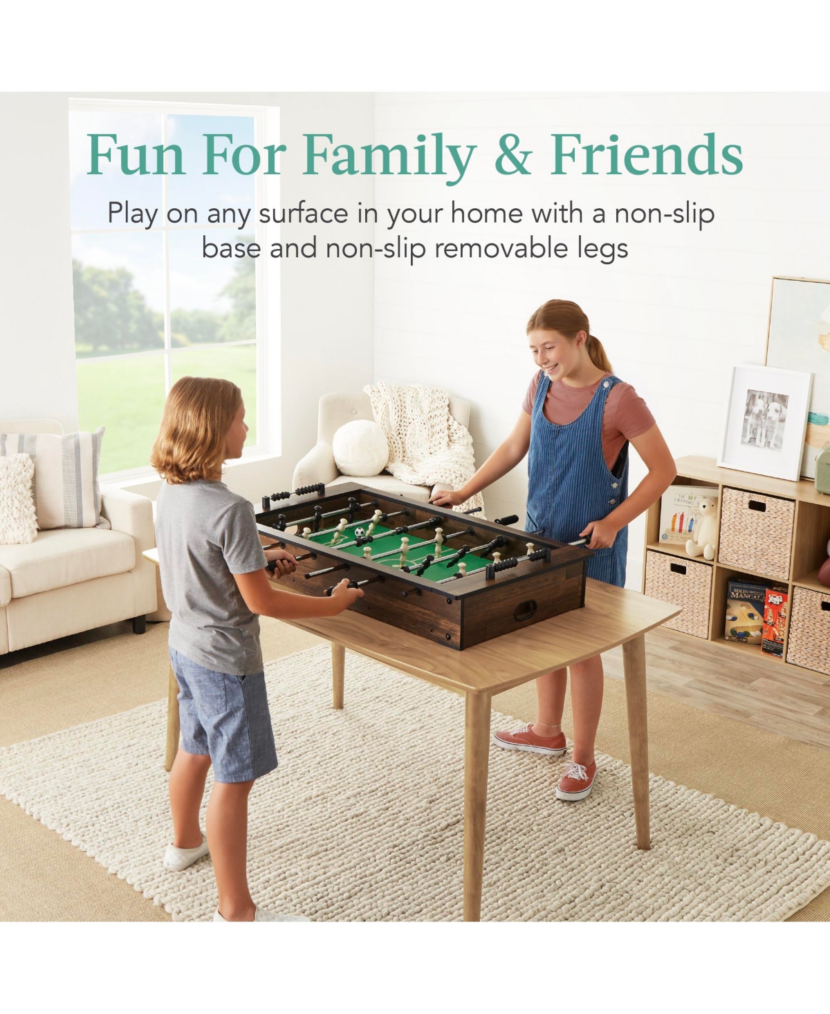 Best Choice Products 40in Tabletop Foosball Table, Arcade Table Soccer for Home, Game Room w/ 2 Balls -wood