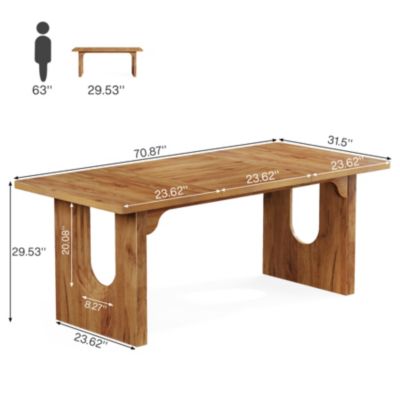 Modern Executive Desk, 70.9" Large Office Computer Desk, Conference Table Meeting Room Table,  Brown