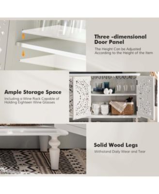 Ismenides Traditional 63”Wide Sideboard with Solid Wood Legs