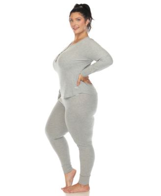 Plus Size Waffle Pajama Set