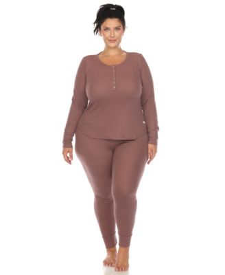 Plus Size Waffle Pajama Set