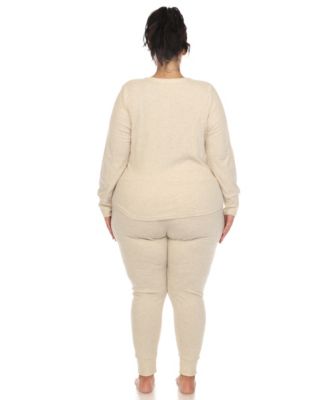 Plus Size Waffle Pajama Set