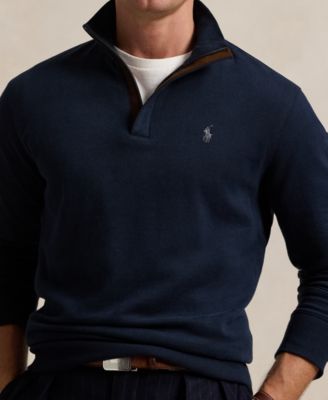 Men's Luxury Jersey Quarter-Zip Pullover Sweater