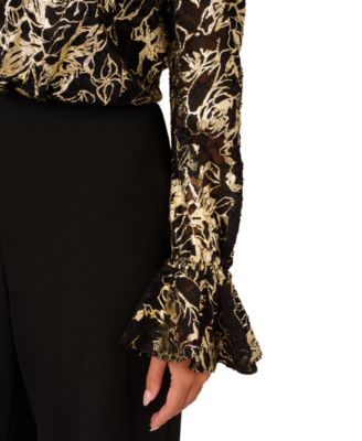 Women's Off-The-Shoulder Lace & Crepe Jumpsuit