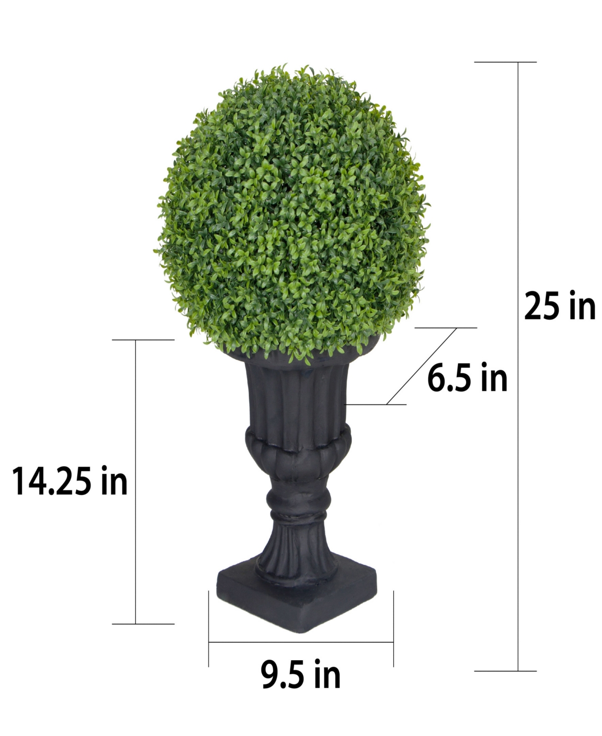 Puleo 25" Single Ball Topiary Boxwood Artificial Tree