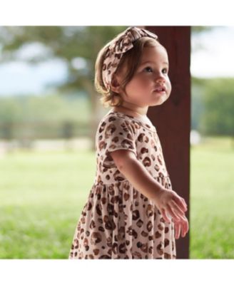 Baby Girls Midnight Floral Short Sleeve Twirl Dress