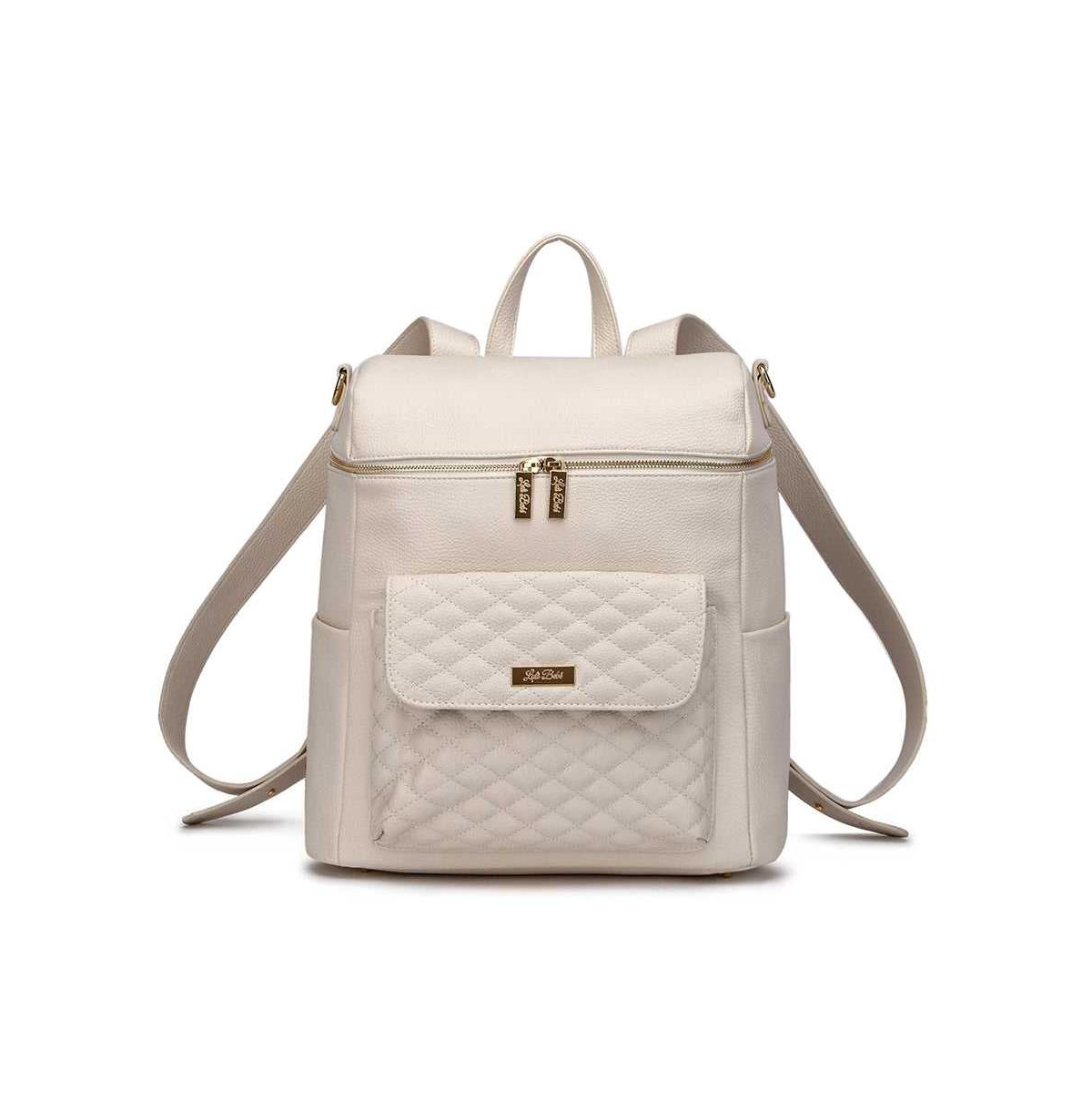 Luli Bebe Toddler Monaco Diaper Bag Backpack, Made from Luxury Materials with Stylish Exterior, Spacious Interior for all Baby Products - Latte Brown