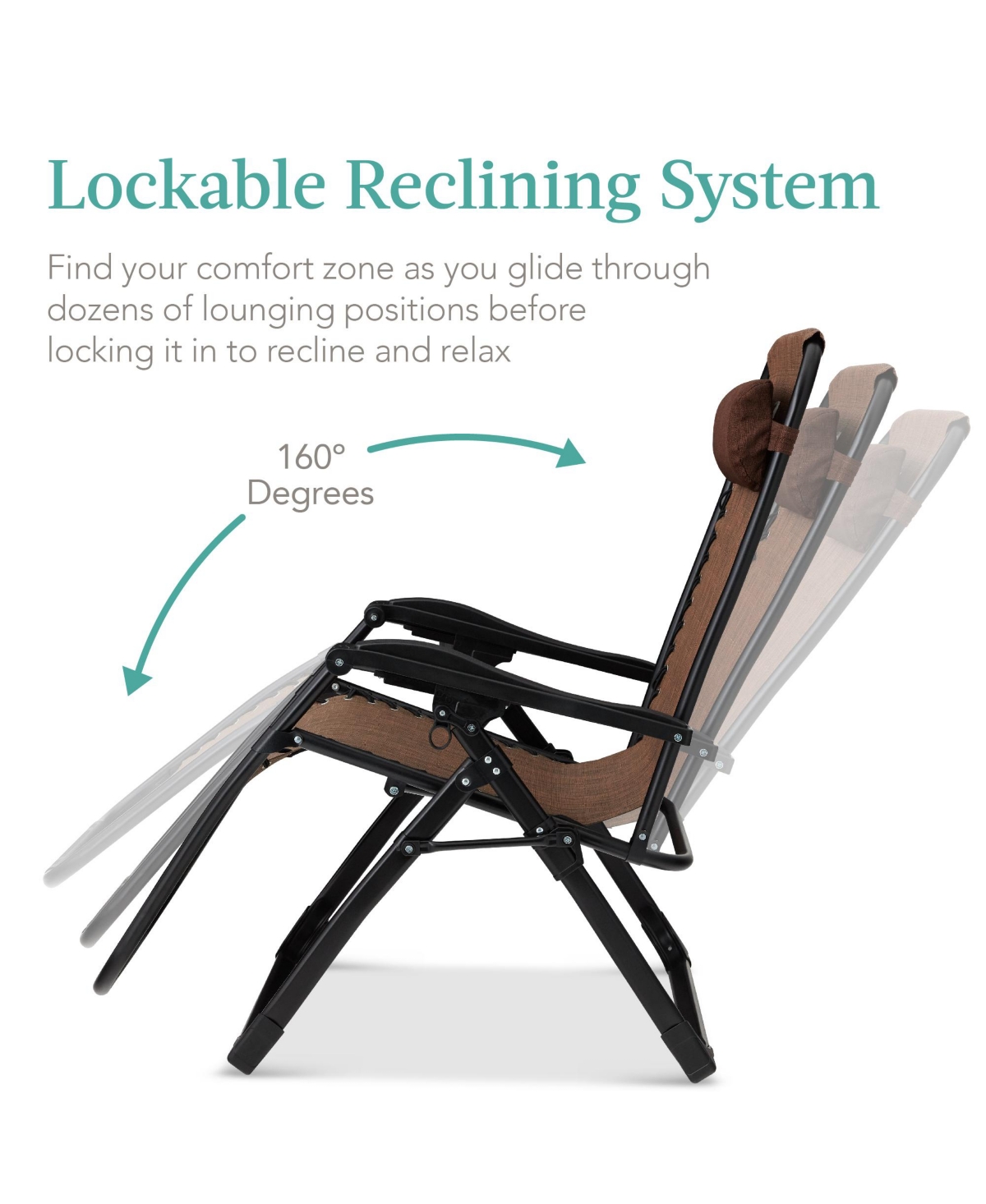 Best Choice Products Zero Gravity Chair, Folding Recliner w/ Removable Cushion, Side Tray