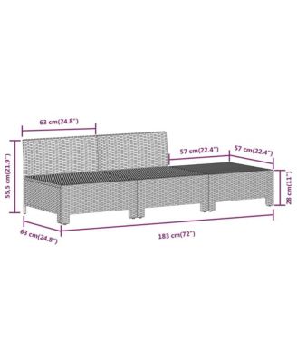 Garden Lounge Set Grey, Dark grey