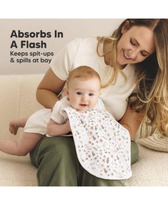 4pk Hallo Baby Burp Cloths, Cotton Burp Cloth for Girls, Boys, Soft & Absorbent Burping Cloths