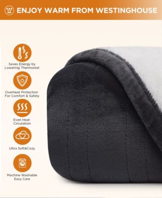 Westinghouse Heated Flannel and Sherpa Blanket, Twin
