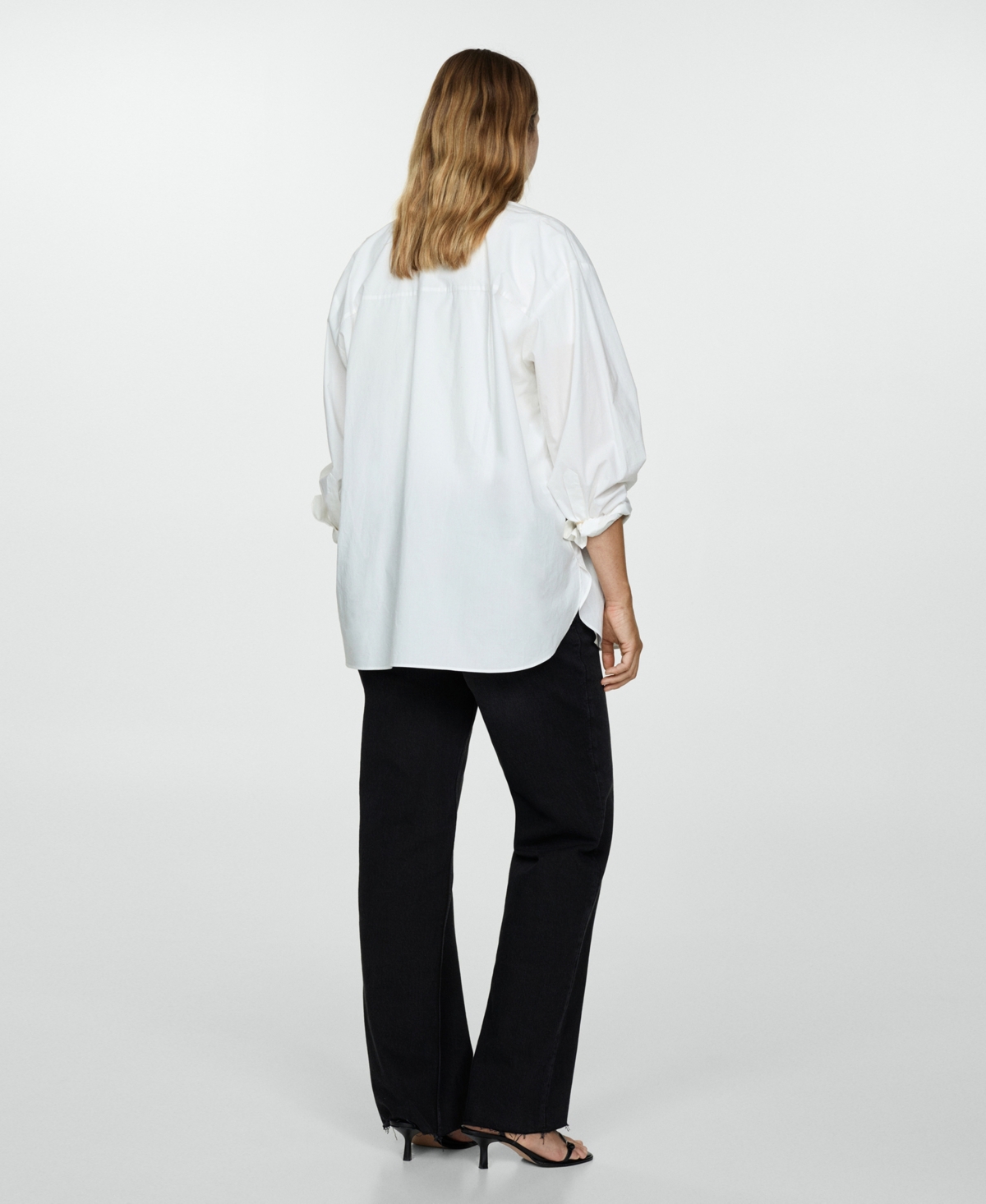 Shop Mango Women's Maternity Wideleg Jeans In Black Denim