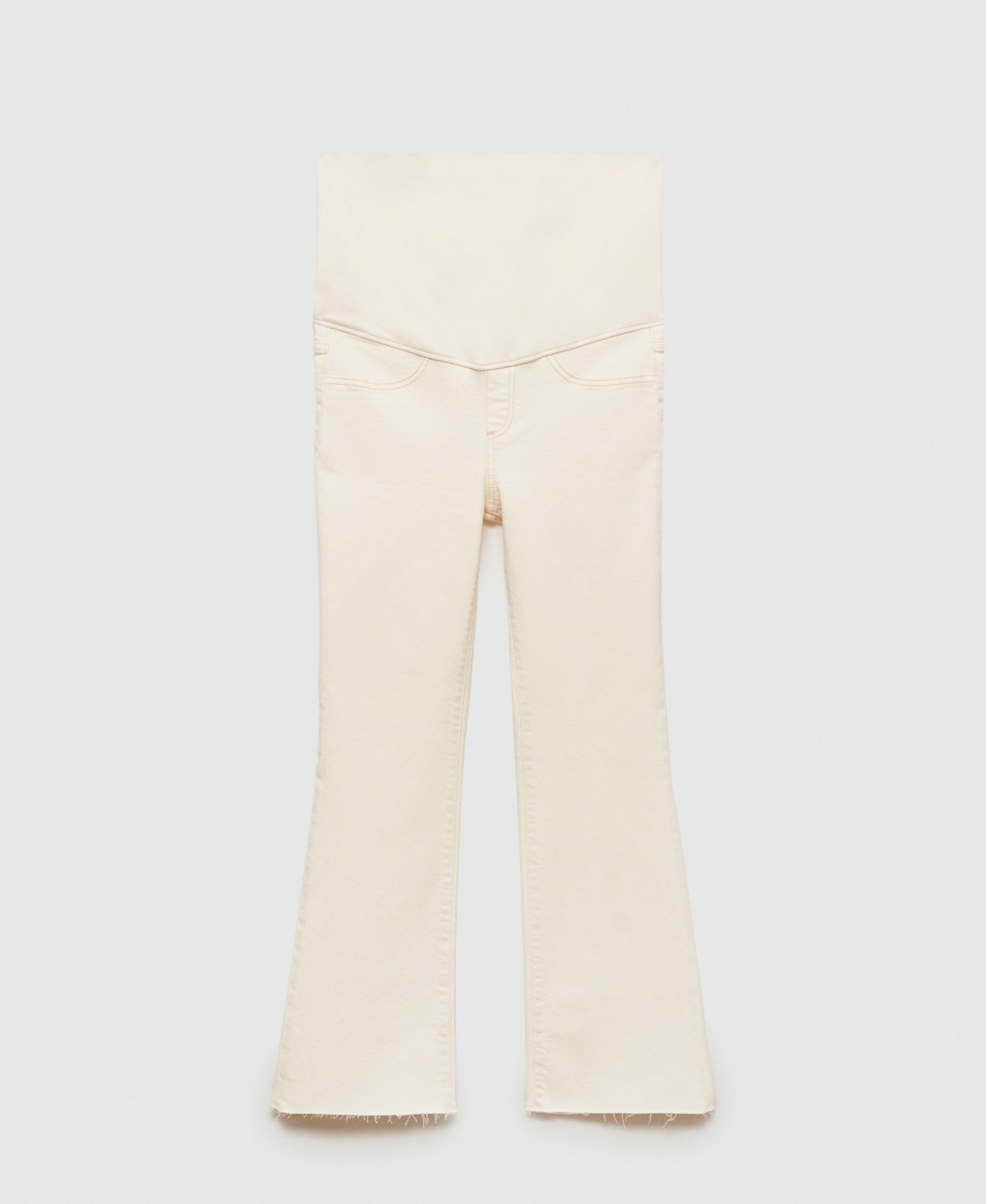 Mango Maternity Flared Cropped Jeans Off White In Off White