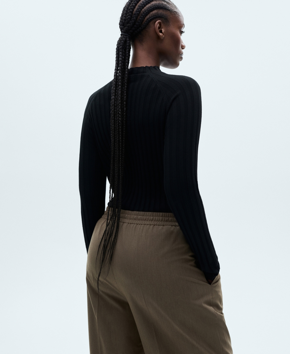 Mango Elasticized Tie Waist Relaxed Pants In Brown In Brown